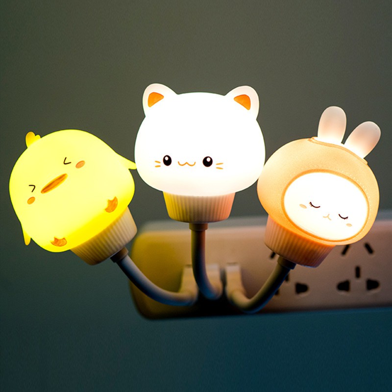 Đèn ngủ đầu cắm USB  Hẹn giờ điều khiển từ xa  3 cấp độ sáng  Đèn ngủ phòng ngủ trẻ em