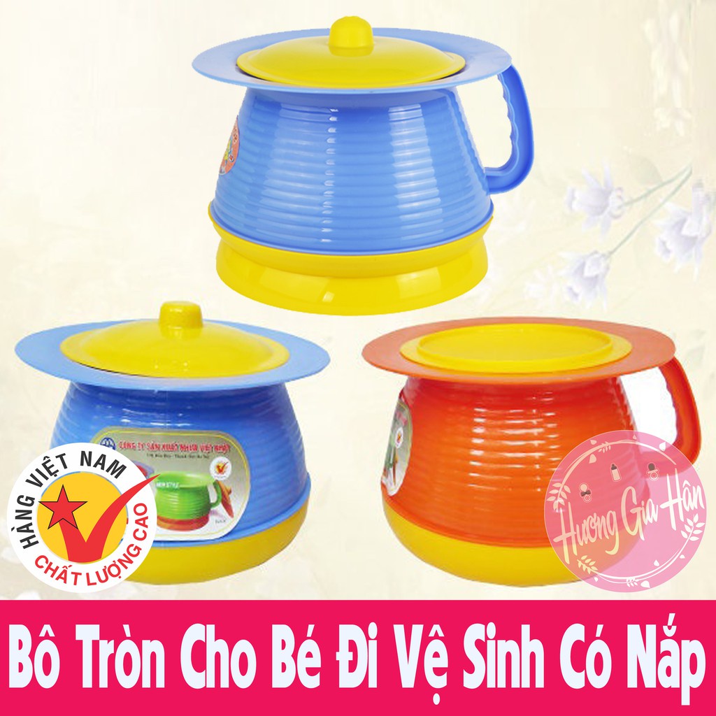 Bô Tròn Cho Bé Đi Vệ Sinh Có Nắp Việt Nhật - Hàng Việt Nam chất lượng cao