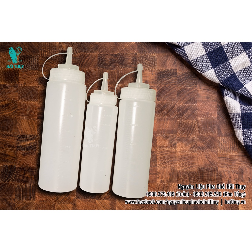 Bình bóp nhựa xịt tương/dầu/ siro/ sữa đặc