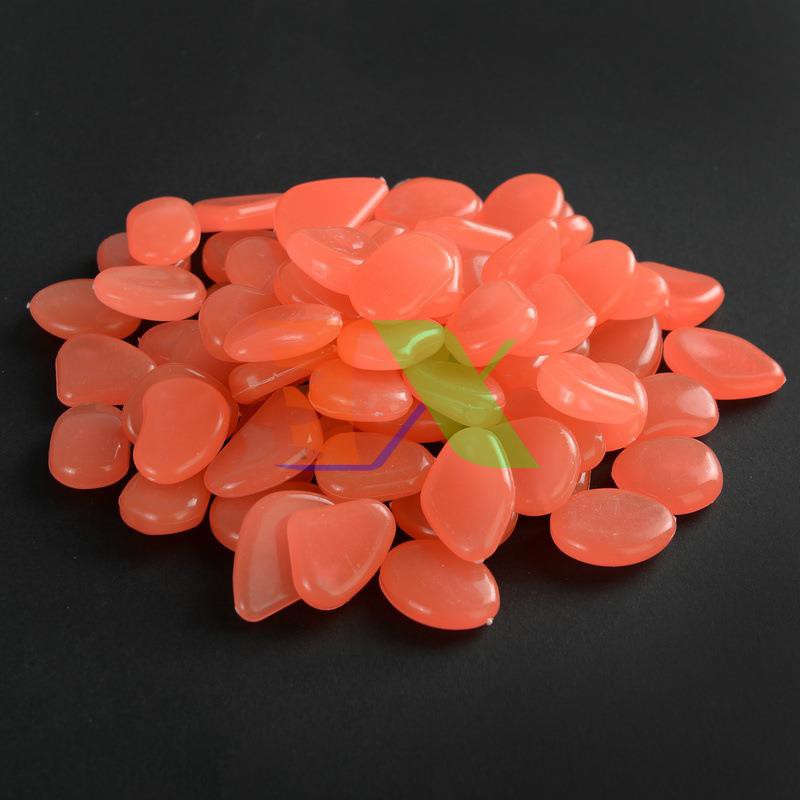 Bộ 100 viên sỏi phát sáng (sỏi dạ quang) chuyên dụng cho bể cá phát sáng trong đêm (Cam)