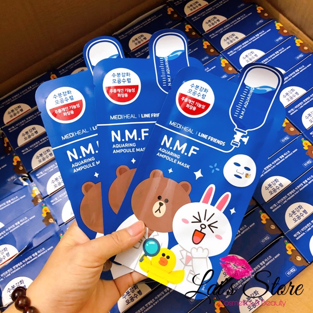 Hộp 10 mặt nạ giấy Mediheal Line Friends & N.M.F Aquaring