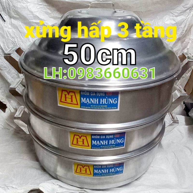 🇻🇳CHÍNH HÃNG🇻🇳BỘ XỬNG HẤP Size 50CM 3T NHÔM MẠNH HÙNG
