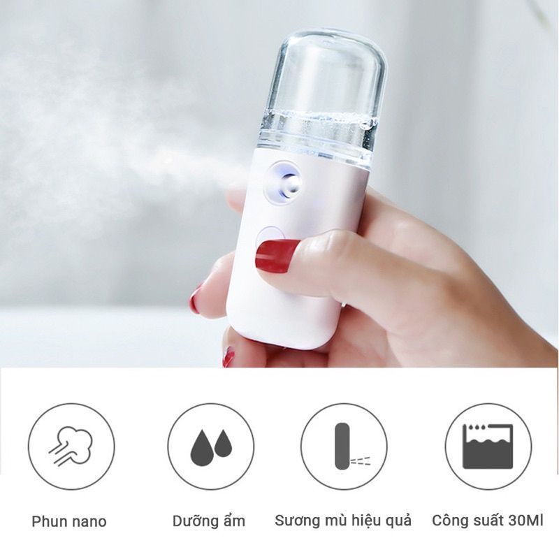 Máy Xông Mini Cầm Tay Tiện Lợi, Máy Phun Sương Xông Hơi Mặt Nano Mini Cầm Tay Viconshop