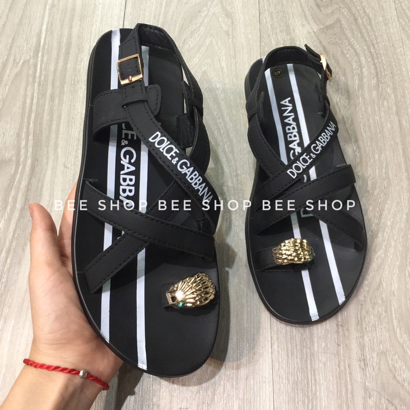 Dép quai hậu DG da bò đế cao su - Dép sandal DG nam - Dép xỏ ngón - Bee Shop