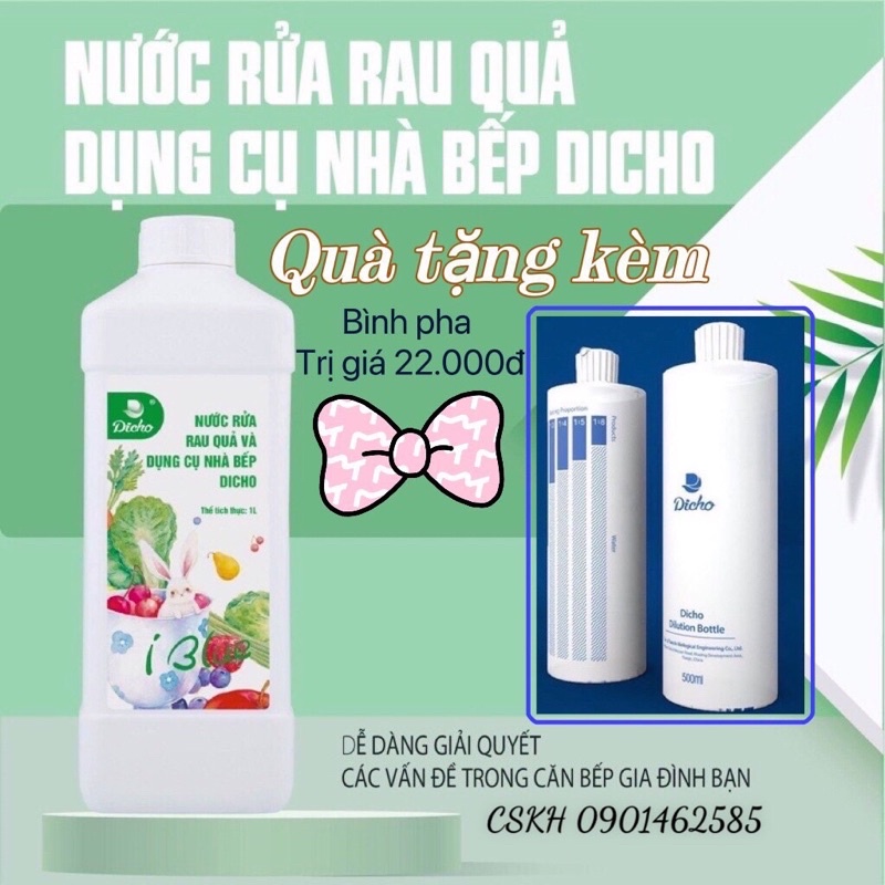 Nước rửa rau quả và dụng cụ ăn uống DICHO chai 1 lít