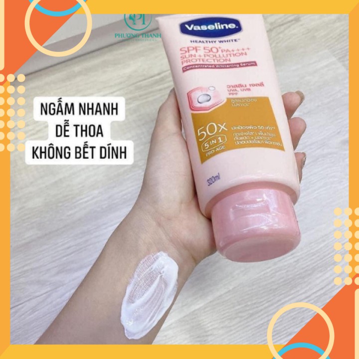 DƯỠNG THỂ trắng da Vaseline 50x SPF 50+ Thái Lan