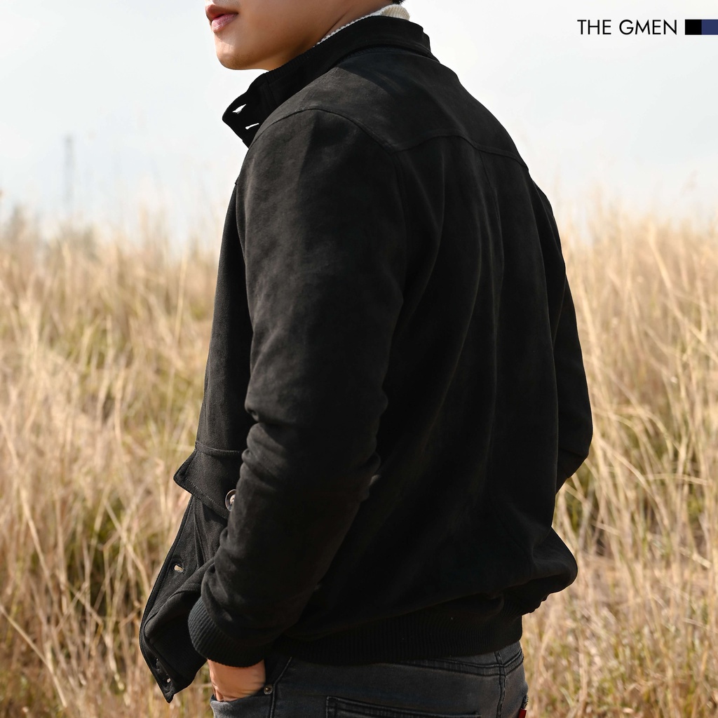 Áo khoác da lộn Suede Jacket Nam The GMEN thiết kế đơn giản chất liệu da lộn dày dặn