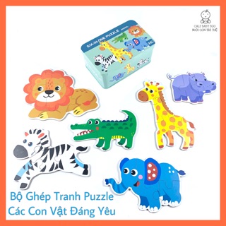 Đồ Chơi Ghép Hình Tranh Con Vật Bộ 6 Trong 1 Cho Bé