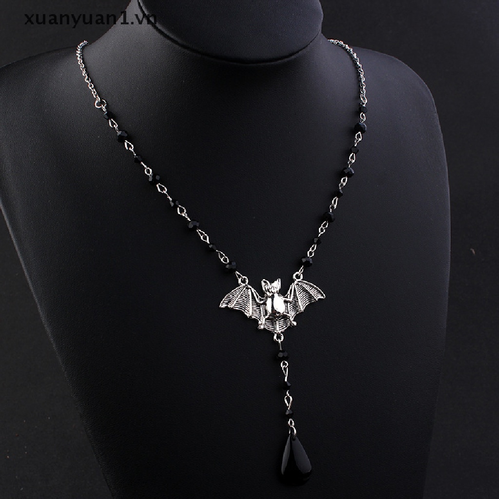 Vòng Cổ Choker Mặt Dơi Đính Đá Pha Lê Phong Cách Gothic Hóa Trang Halloween