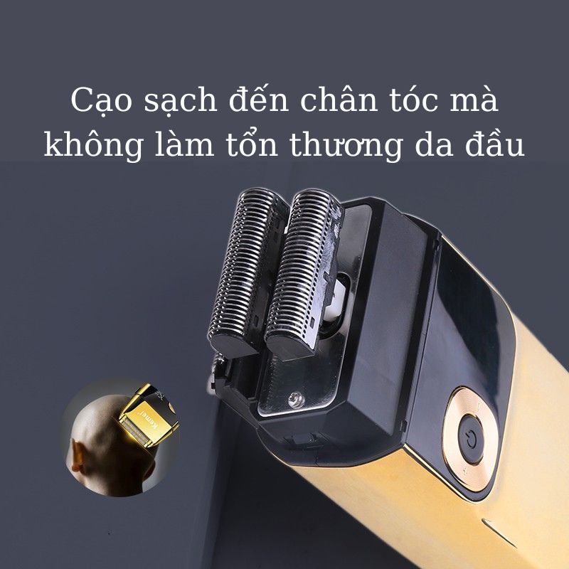 Máy cạo râu cho nam màn hình LED chống nước, cạo trọc đầu. Tông đơ cắt tóc chuyên nghiệp Kemei 2028