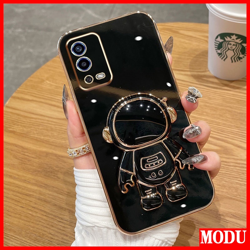 Ốp Điện Thoại Màu Macaron Có Giá Đỡ Mạ Điện Cao Cấp Cho OPPO A55 4G