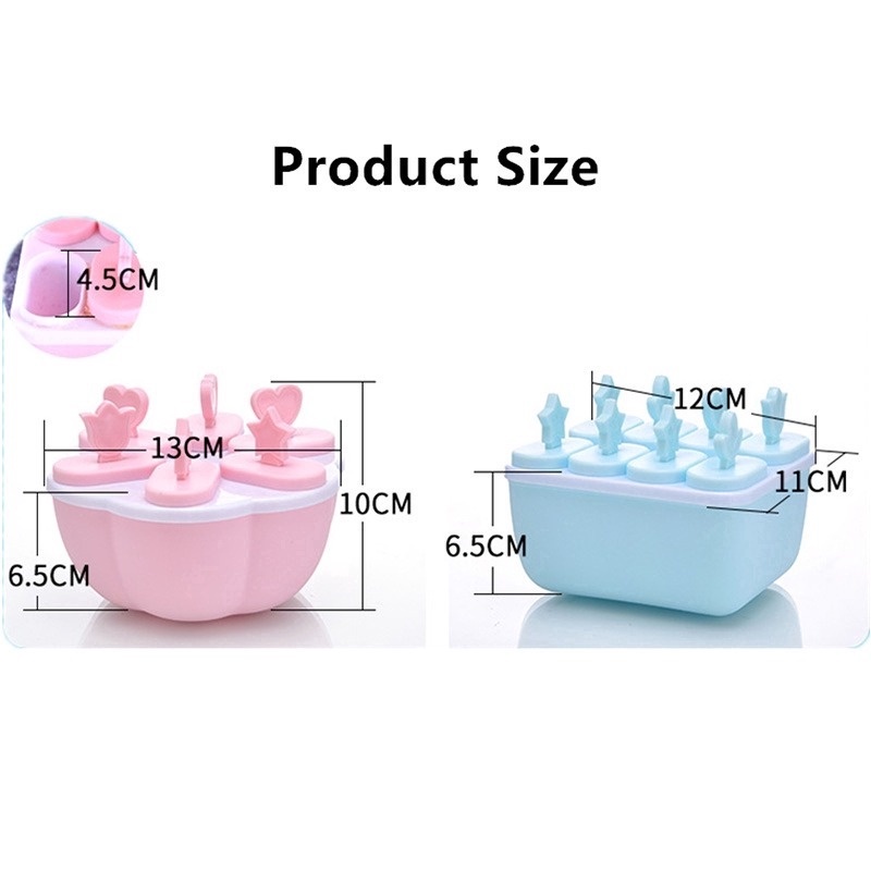 Khuôn làm kem que DIY có thể dùng được nhiều lần gồm 8 ô tiện dụng, Khay làm kem tại nhà