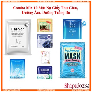 Combo mix 10 mặt nạ giấy dưỡng da chính hãng nội địa trung