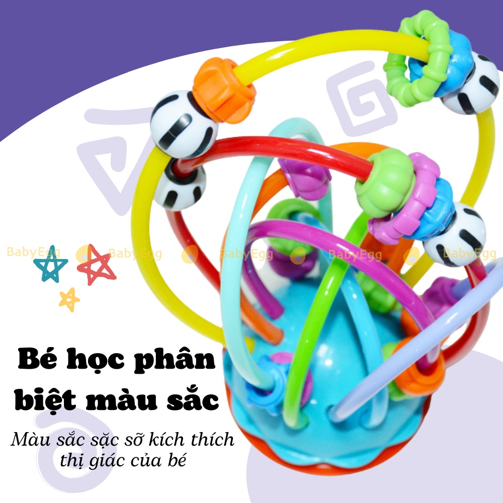 Đồ chơi xâu luồn hạt để bàn cho trẻ sơ sinh có núm hút bàn ăn dặm cho bé luyện tay mắt cho em bé sơ sinh 6m + babyegg
