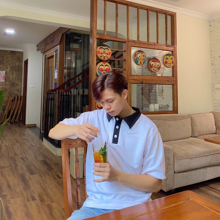 Áo Polo Basic Dày Dặn Đứng Form,Áo Thun Tay Lỡ Có Cổ Unisex Phong Cách Ullzang