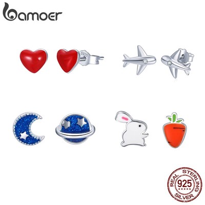 Bamoer Bông Tai Bạc 925 Họa Tiết Hoạt Hình Đáng Yêu