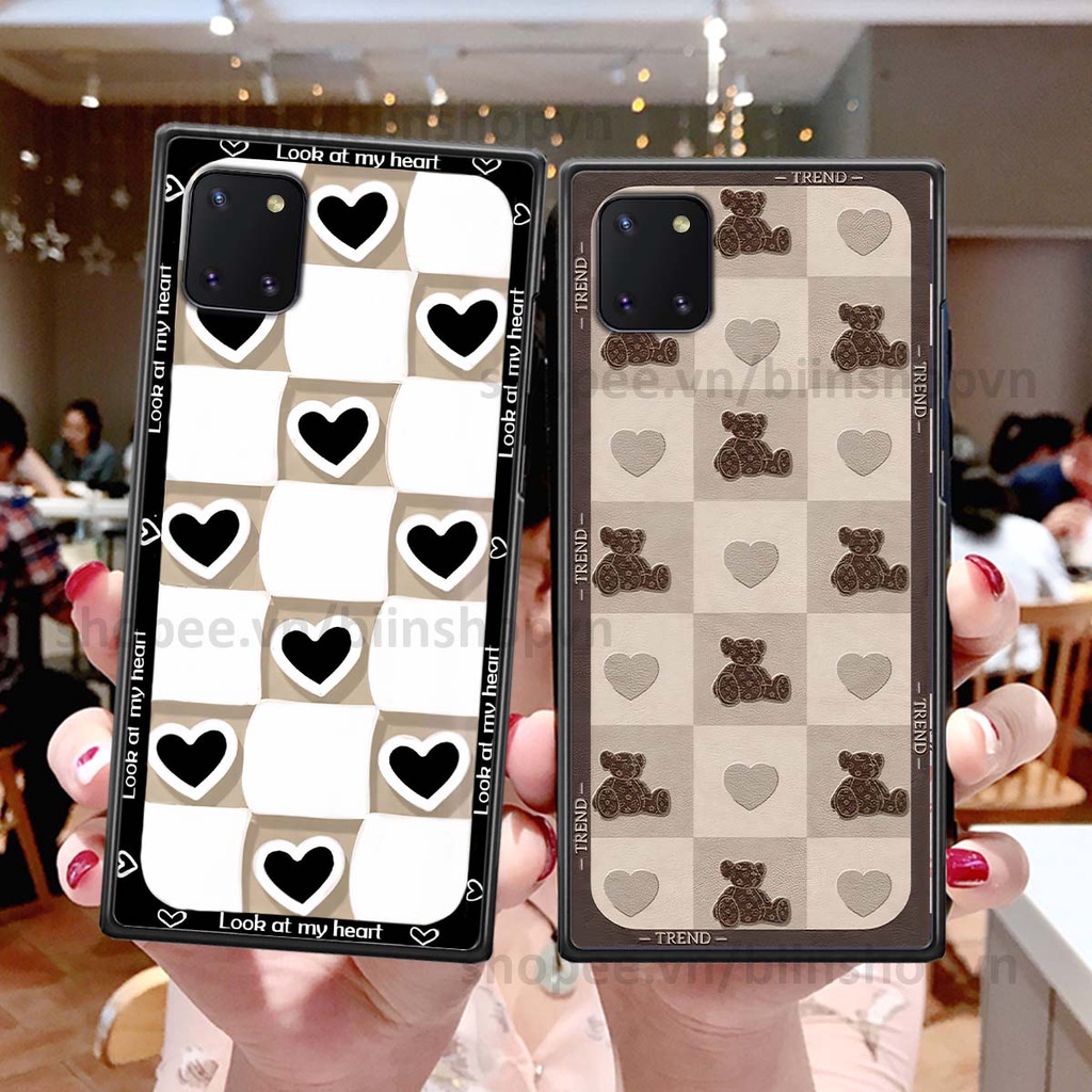 Ốp Samsung Note 20 caro trái tim nhiều màu sắc, đầy cá tính, khẳng định phong cách