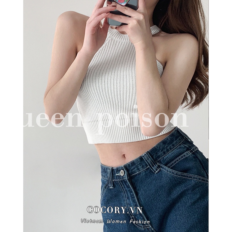 Cocory vn Áo Lửng Không Tay Thời Trang Quyến Rũ Dành Cho Nữ