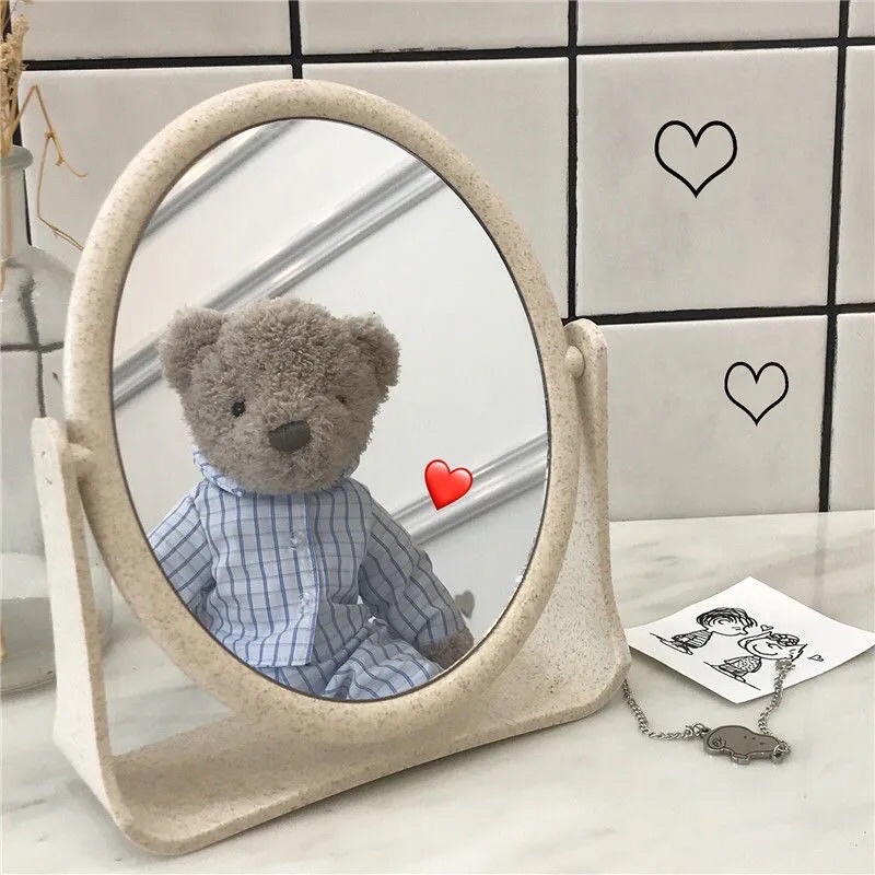 Gương để bàn 2 mặt xoay 360 viền trong