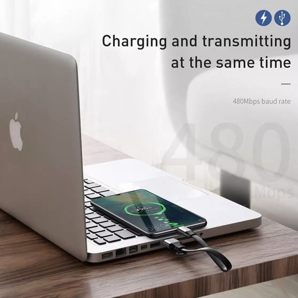 Cáp Ngắn Samsung Baseus Usb - Type C sạc nhanh Quick charge 3.0 5A cho Androi 15W 18W 40W kèm Pin dự phòng tiện