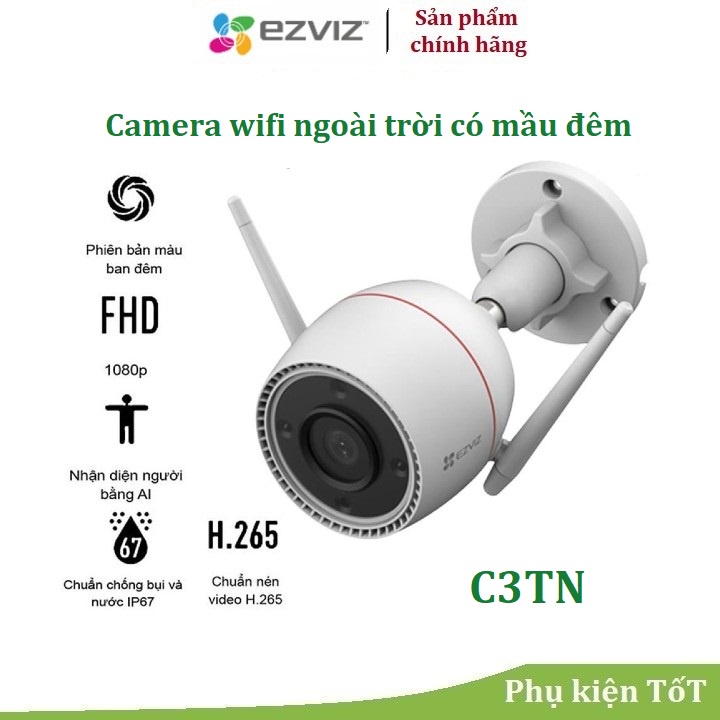 Camera WIFI 2M Ngoài Trời EZVIZ C3TN 3MP / 2MP 1080P Màu Ban Đêm