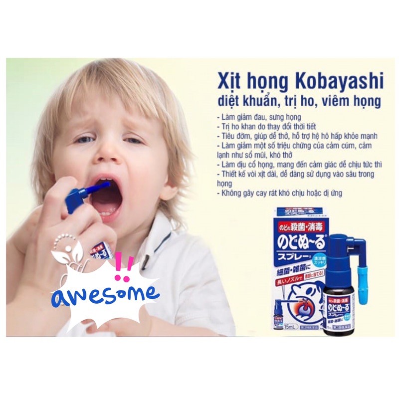 Xịt HỌNG Kobayashi Nhật Bản 15ml