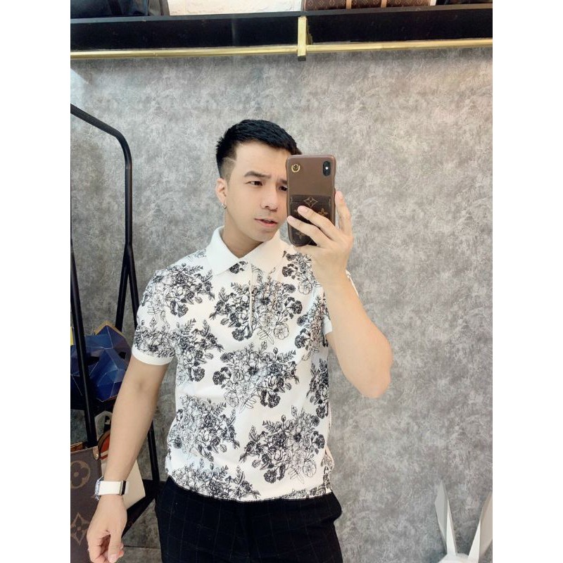 Áo thun nam HỌA TIẾT IN HOA VĂN bông full