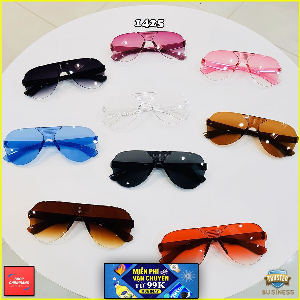 Mắt kính mát nữ thời trang cao cấp form viền ngang FREESHIP mắt kính râm nam nữ sành điệu giá rẻ SH1425
