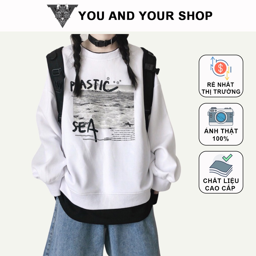 Áo Sweater YAYSHOP unisex nam nữ chất nỉ mềm PLASTIC siêu ngầu (form unisex)
