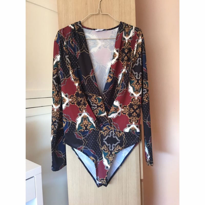 {03 màu} Áo bodysuit đắp vạt chéo dáng ôm xuất Âu (có sẵn)