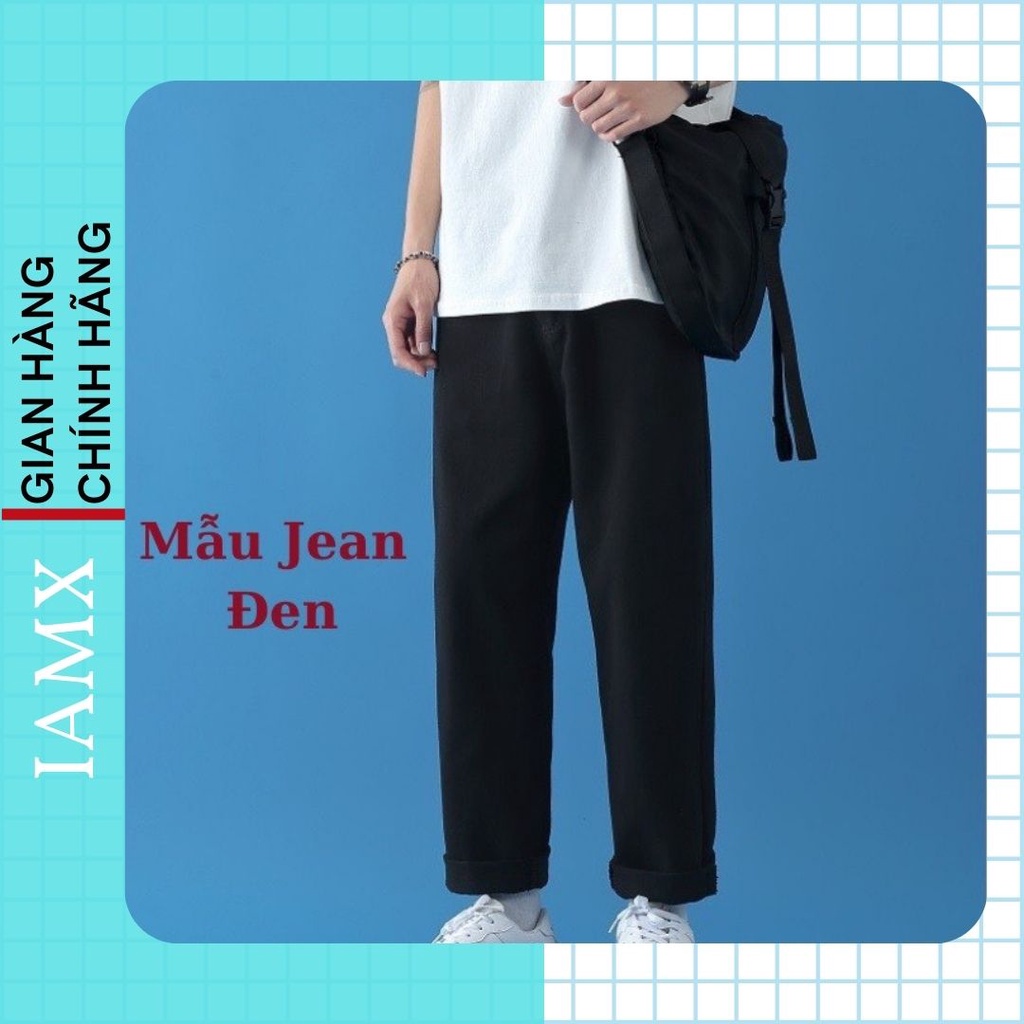 Quần Jean xanh nam ống  suông rộng, dáng đứng vải jeans cao cấp