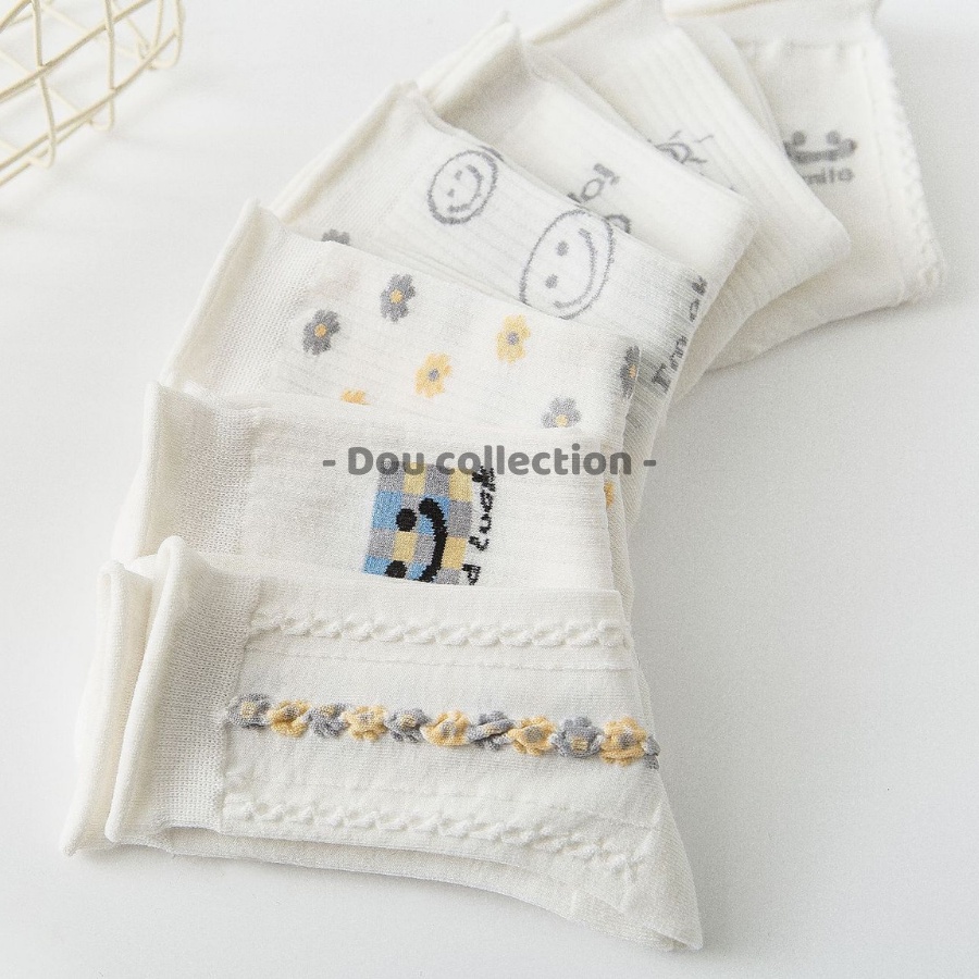 [Nowship2h] Vớ Tất Nữ Cổ Cao Ren Dày Họa Tiết Dễ Thương  Phong Cách Nhật Bản Dễ Thương - Mã TV028