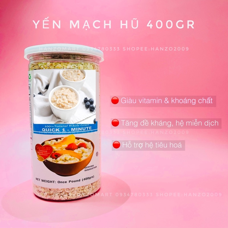 Yến mạch cho bé ăn dặm hũ 400gr