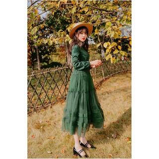 Đầm váy maxi midi dáng xòe vintage retro ullzang bánh bèo tiểu thư công chúa đẹp giá rẻ đi biển boho