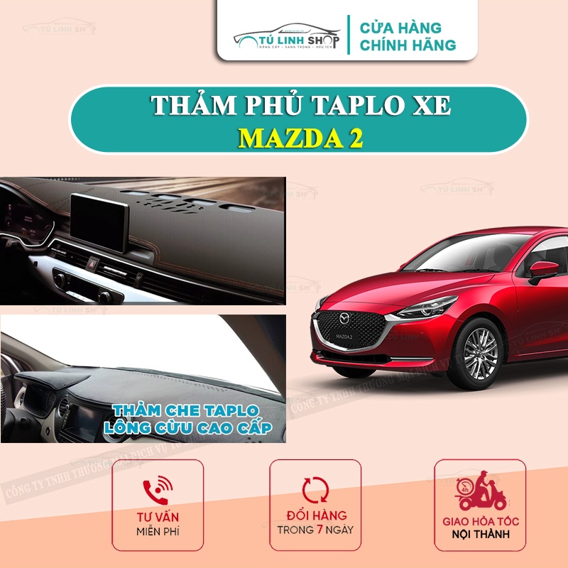 Thảm taplo MAZDA 2 bằng lông Cừu 3 lớp hoặc Da Cacbon