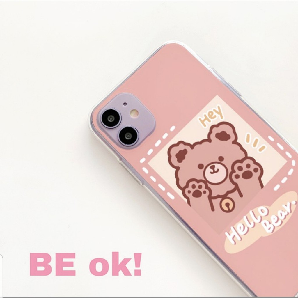 Ốp lưng iphone Hey Bear viền trong chống ố 6/6plus/6s/6splus/7/7plus/8/8plus/x/xr/xs/11/12/pro/max/plus/promax