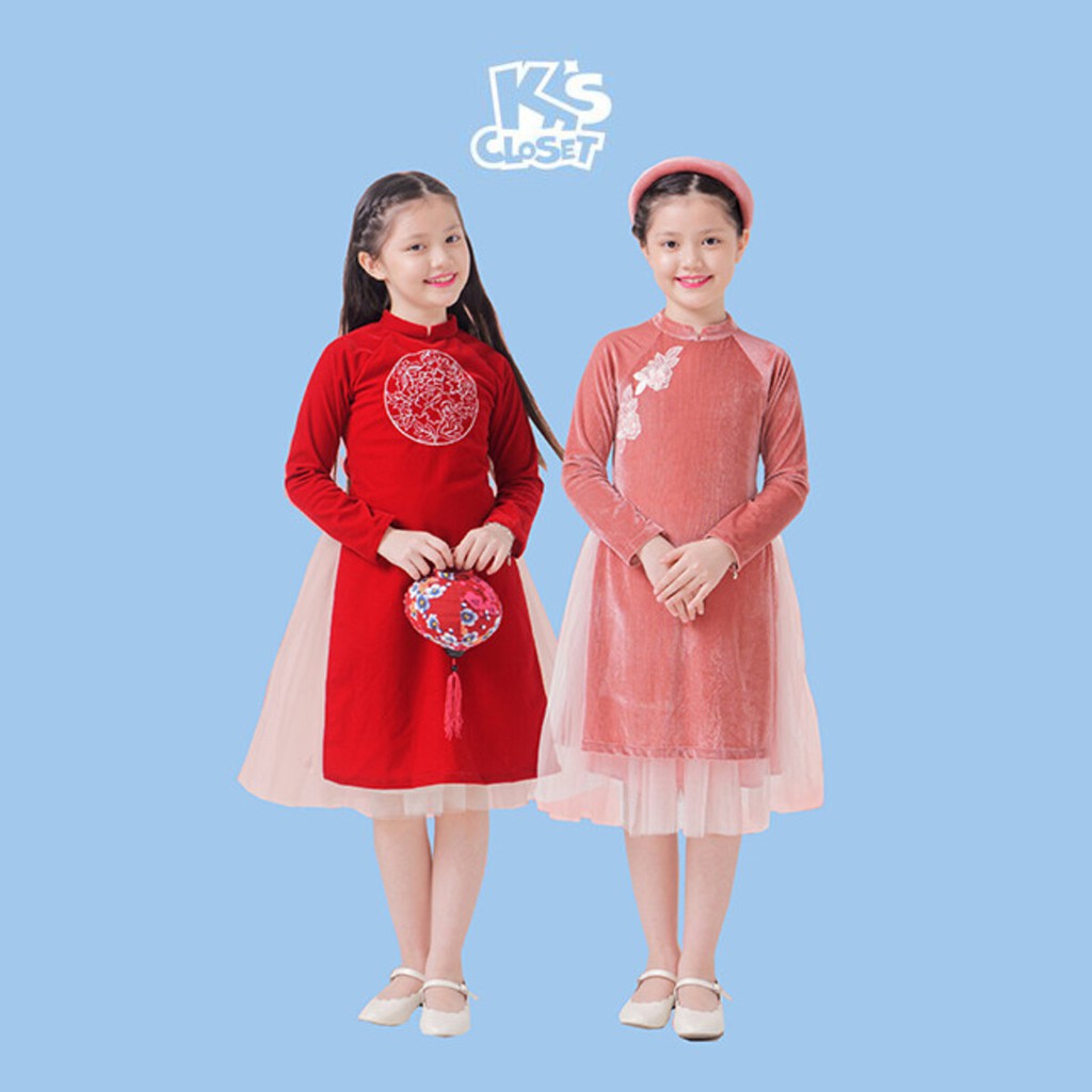 Áo Dài Bé Gái (Không Kèm Chân Váy) (3-9 tuổi) K's Closet B368NIF, K368NIF, T368NIF, K388NIF TMMN