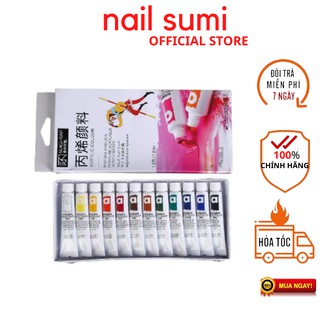 Bột cọ bản vẽ nail sét 12 màu