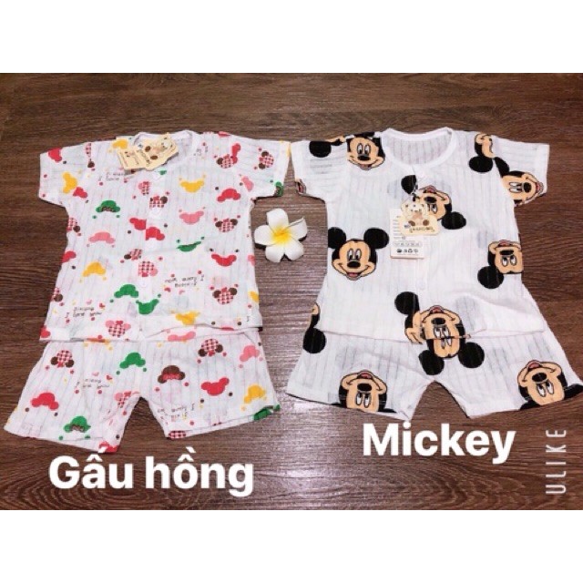 Bộ quần áo cotton giấy cộc tay Lee Lee Kid cho bé mỏng mát mặc mùa hè cho bé 0-15 tháng