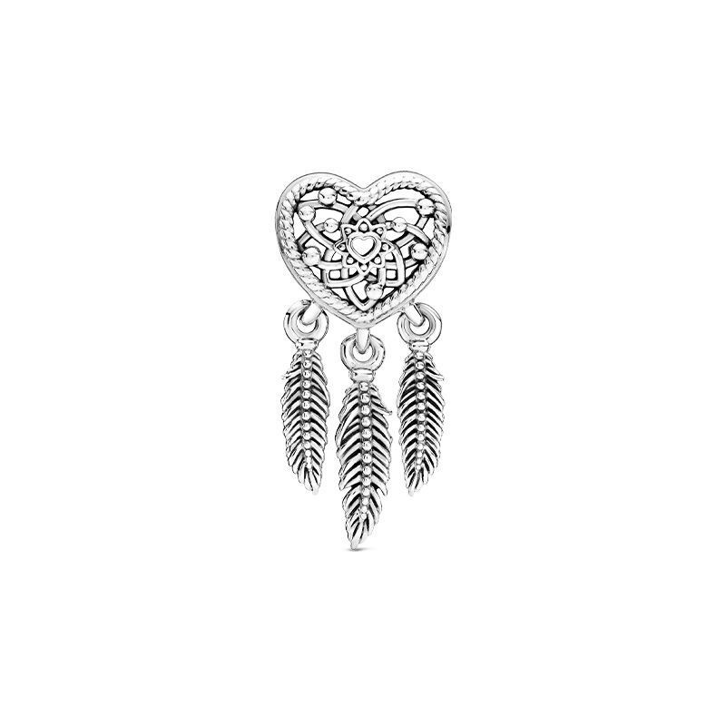 Dây chuyền bạc nữ mặt charm dreamcatcher trái tim - Cam kết chuẩn bạc Thái xịn