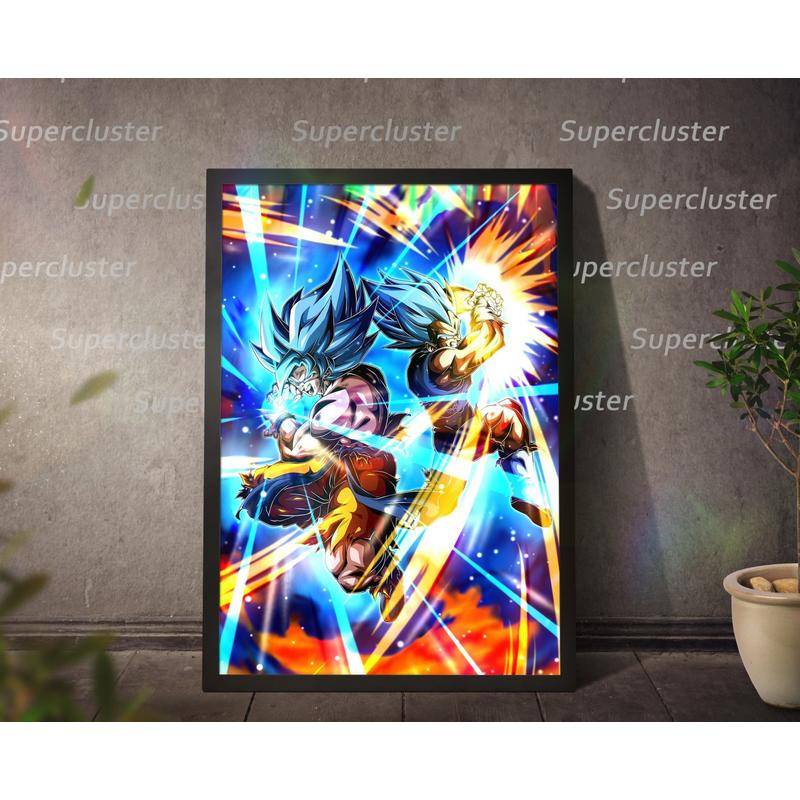 Tranh Vải Bạt Treo Tường In Hình Goku Và Vegeta Trong Phim Hoạt Hình Dragon Ball
