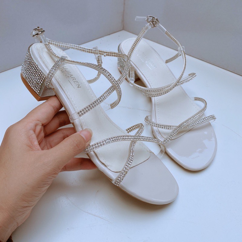 Sandal nữ quai trong đính đá về hàng- MS -601