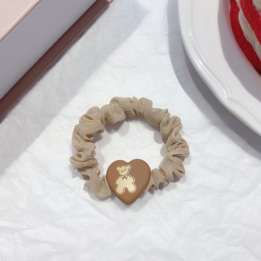 Dây Buộc Tóc Cao Su Co Giãn Họa Tiết Trái Tim / Hoa / Gấu Kiểu Hàn Quốc Dễ Thương Giá Đỡ
