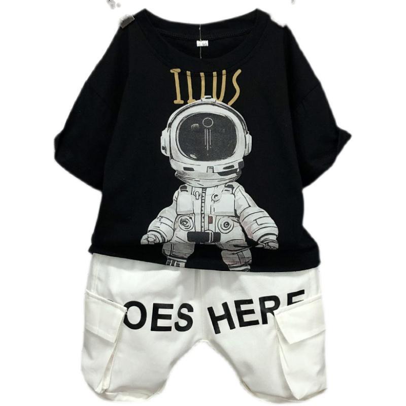 Bộ Quần Áo Mùa Hè Tay Ngắn Phong Cách Phương Tây Thời Trang Cho Bé Trai