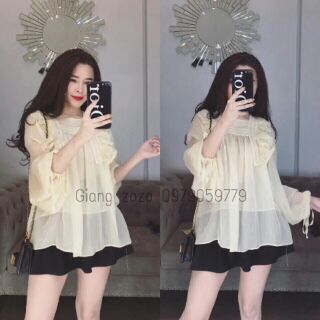 Áo voan bèo tiểu thư