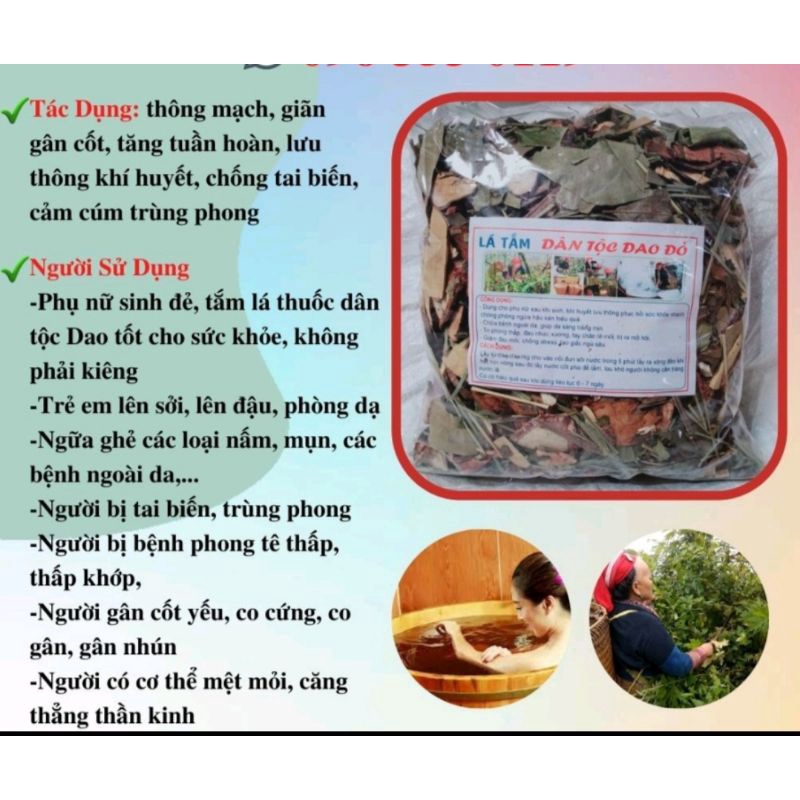 Xả nghỉ bán 1KG LÁ TẮM SAU SINH DÂN TỘC DAO ĐỎ