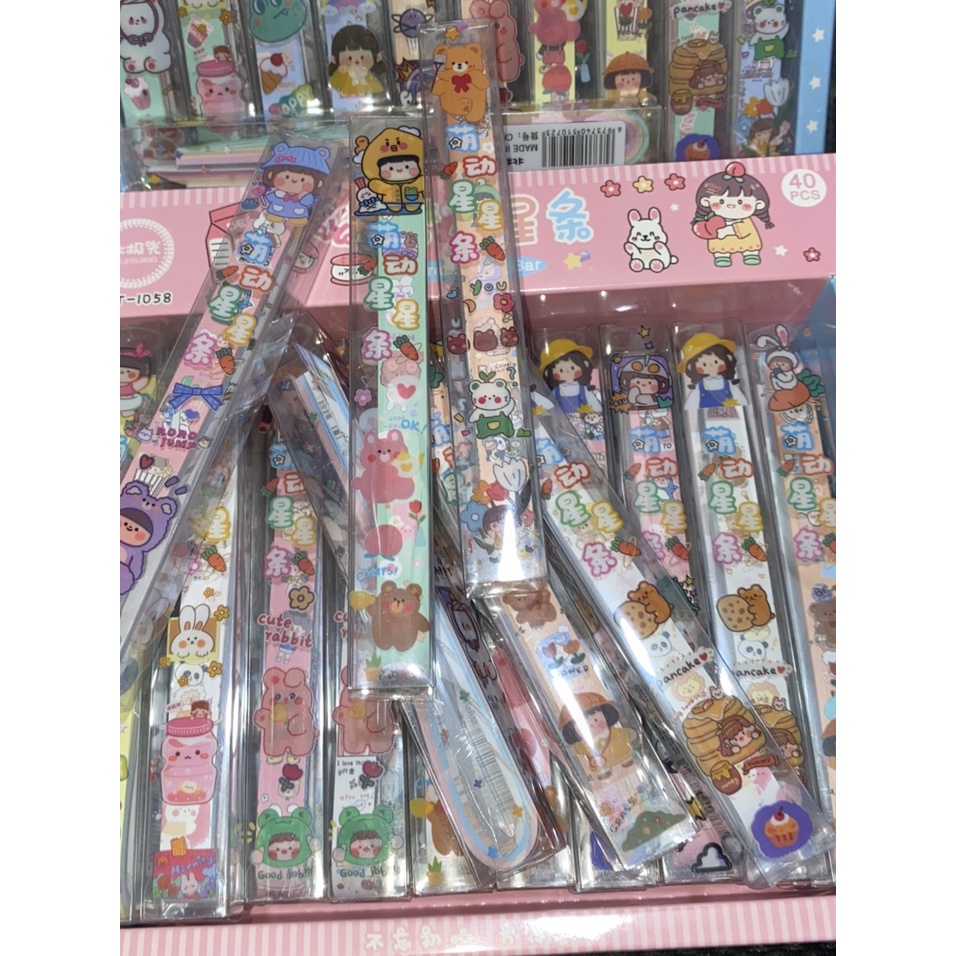 Giấy Gấp Sao Họa Tiết Cute Kèm Hộp Ngoài Xinh Xắn (giao hình ngẫu nhiên)