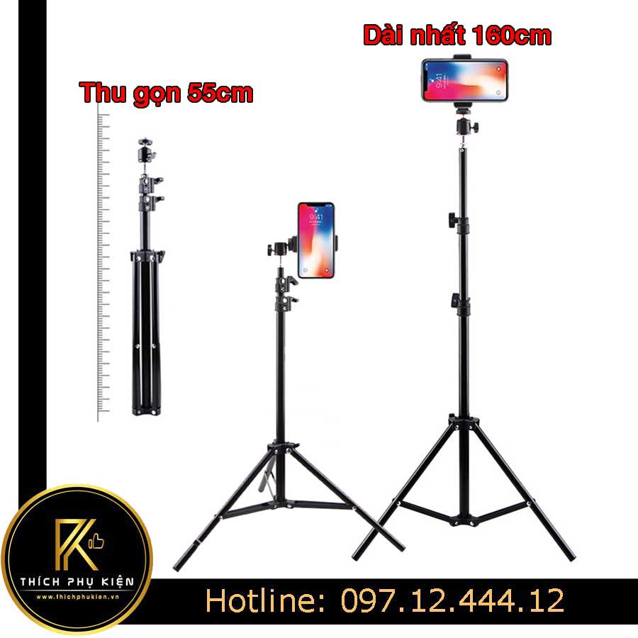 Tripod Chụp Ảnh 3 Chân Kim Loại Kiêm Gậy Tự Sướng Selfie cho điện thoại, máy ảnh chuyên nghiệp