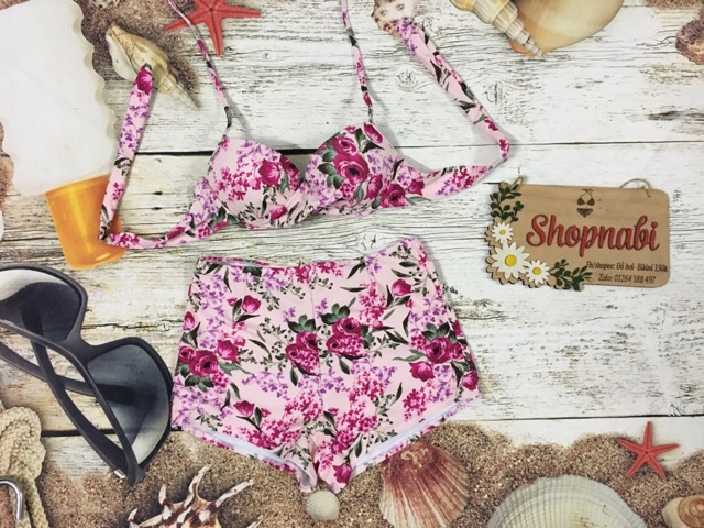 Đồ bơi bikini hoa mút dày nâng ngực | BigBuy360 - bigbuy360.vn
