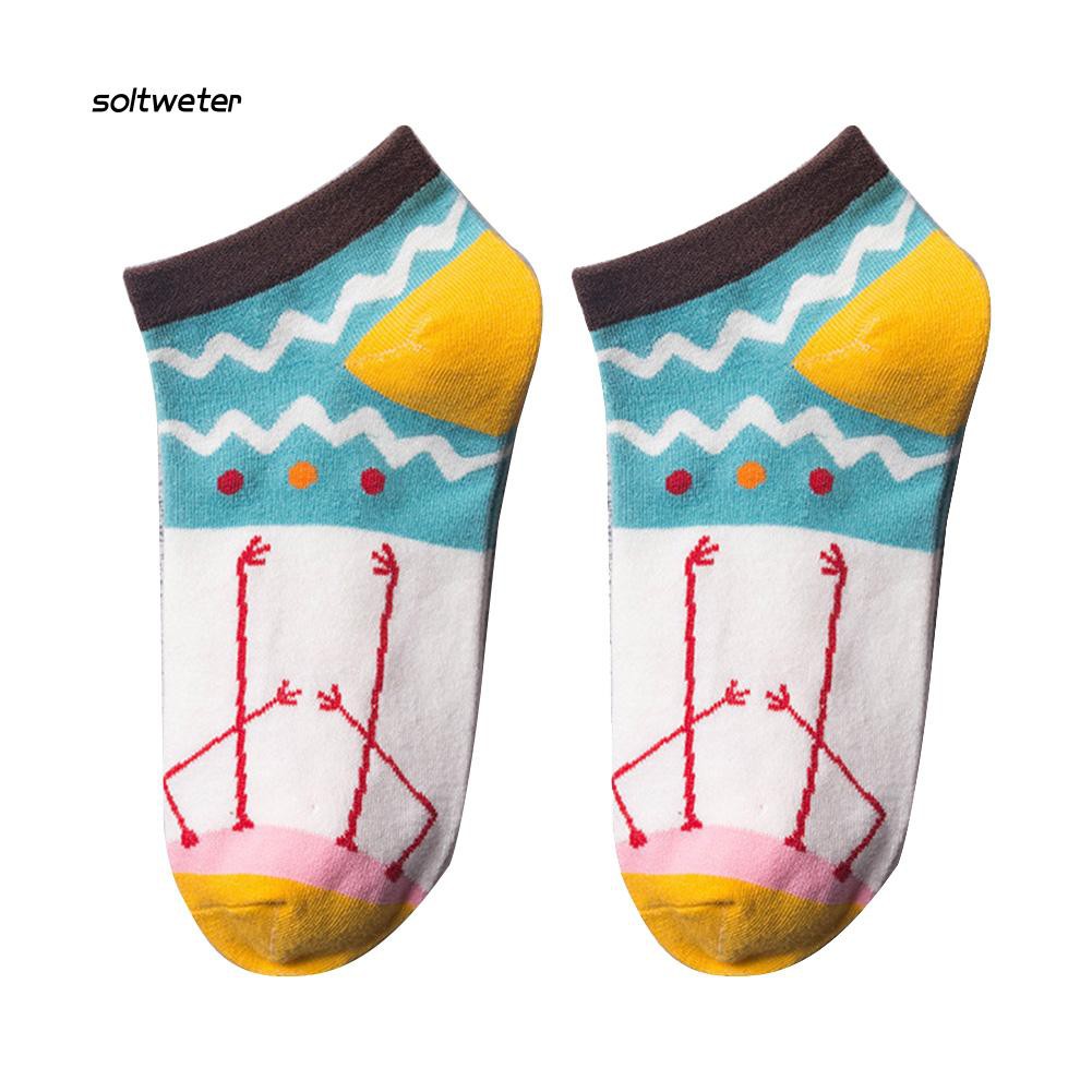 Vớ cotton thấp cổ họa tiết chim hồng hạc xinh xắn dành cho nữ